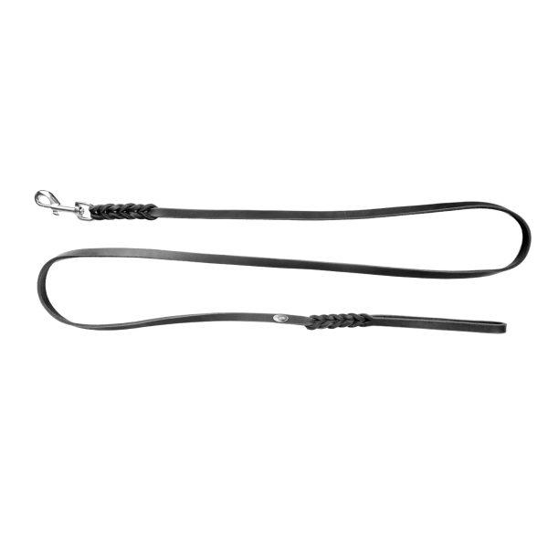 Povodec iz mehkega usnja s pletenim ročajem