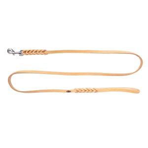 Povodec iz mehkega usnja s pletenim ročajem