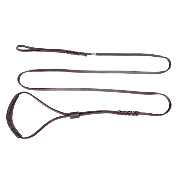 Razstavni usnjeni povodec s pletenim ročajem