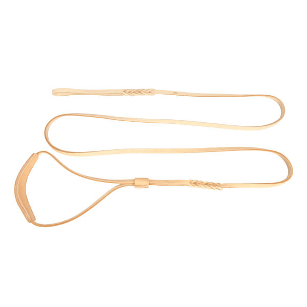 Razstavni usnjeni povodec s pletenim ročajem