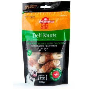 TailSwingers Deli Knots priboljšek za pse - surova koža s piščancem