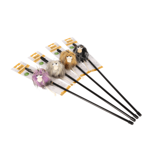 Mačja igrača - igralna palica s puhasto igračko Monster Mike