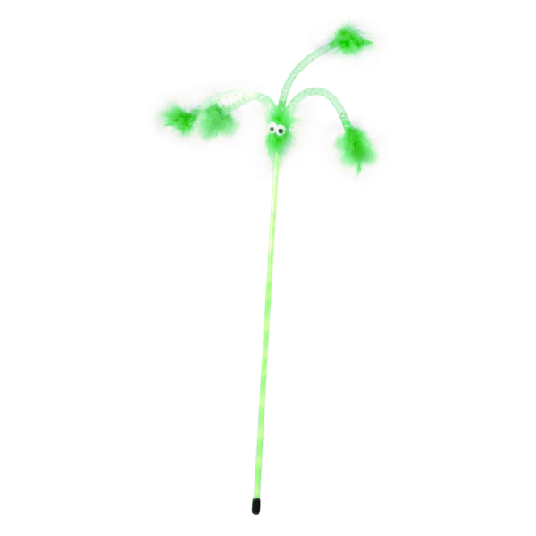 Mačja igrača - igralna palica s puhastimi antenami