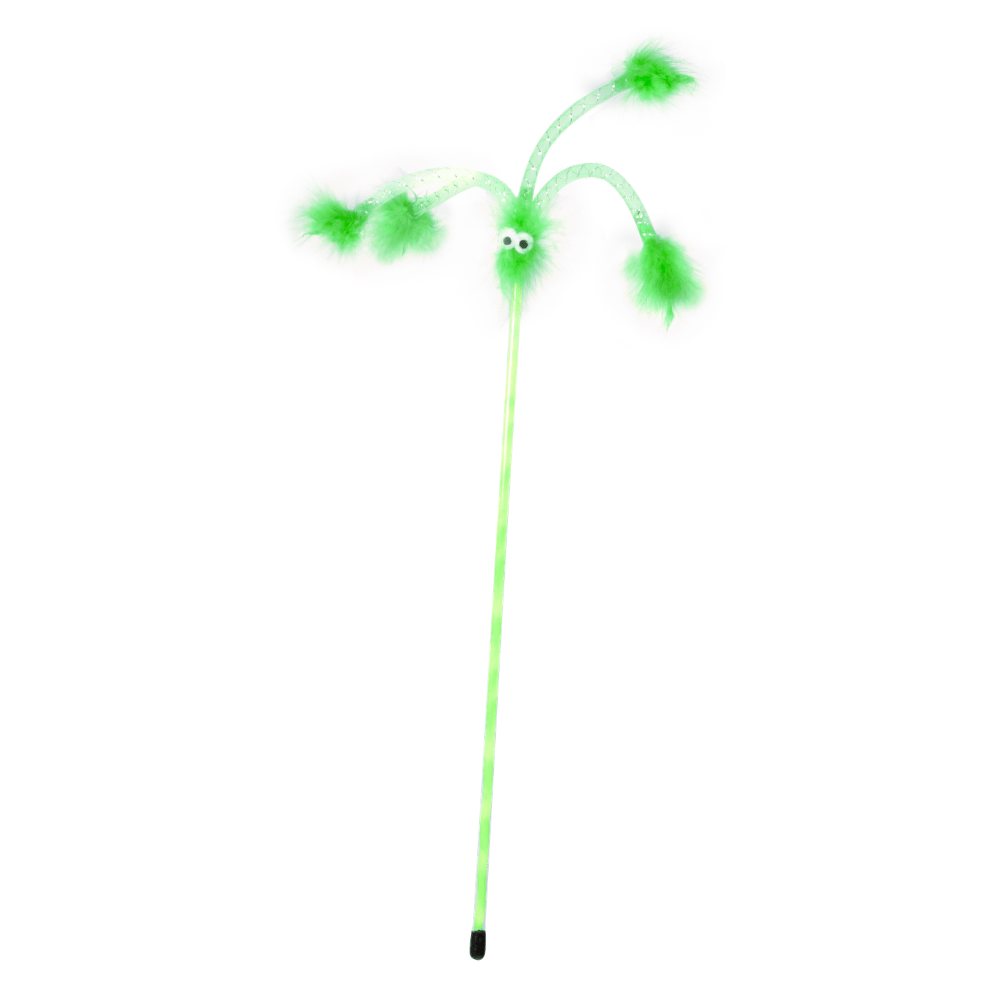 Mačja igrača - igralna palica s puhastimi antenami