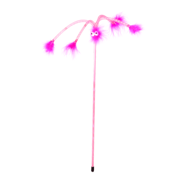 Mačja igrača - igralna palica s puhastimi antenami