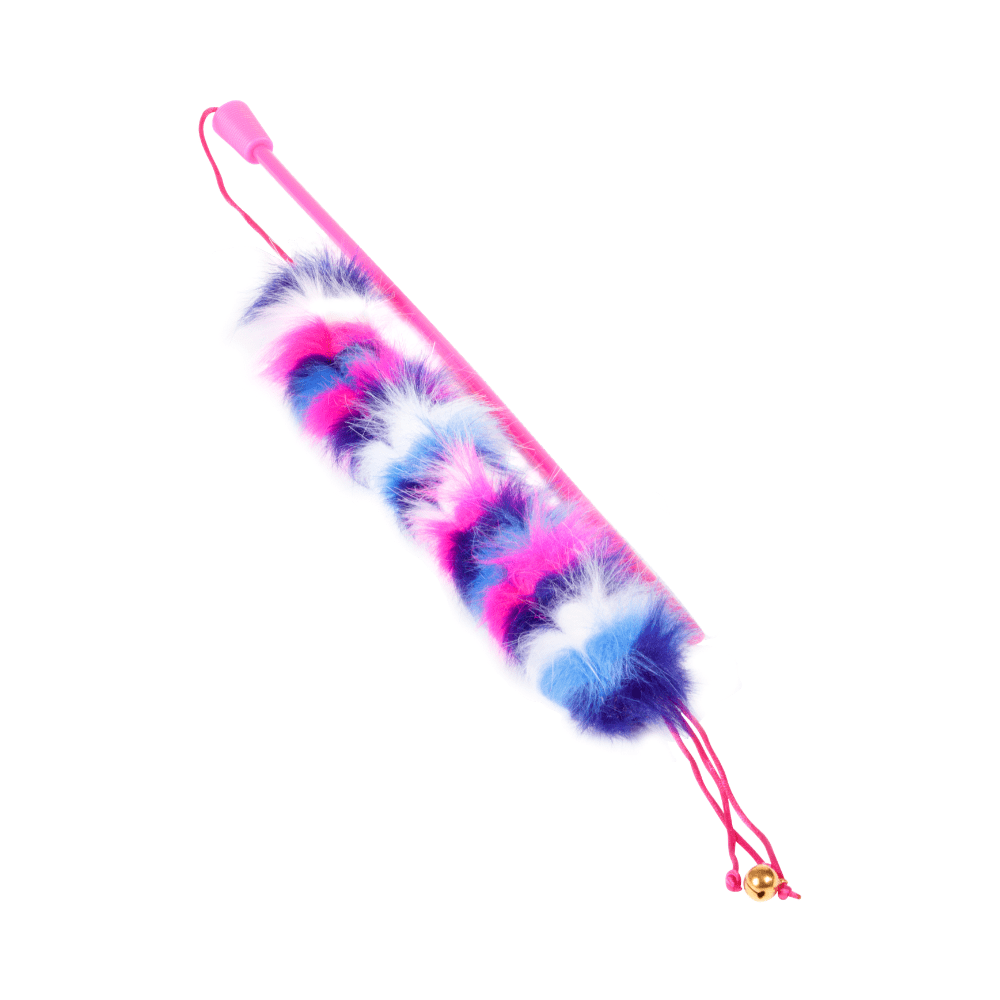 Mačja igrača - igralna palica s puhastim repkom