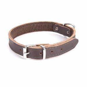 Usnjena ovratnica STANDARD podložena s filcem RJAVA