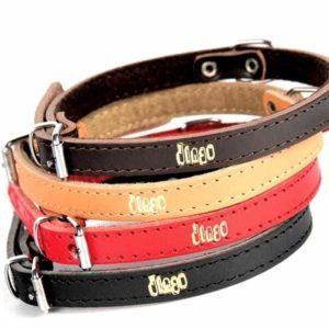 Alternative view of Usnjena ovratnica STANDARD podložena s filcem RDEČA