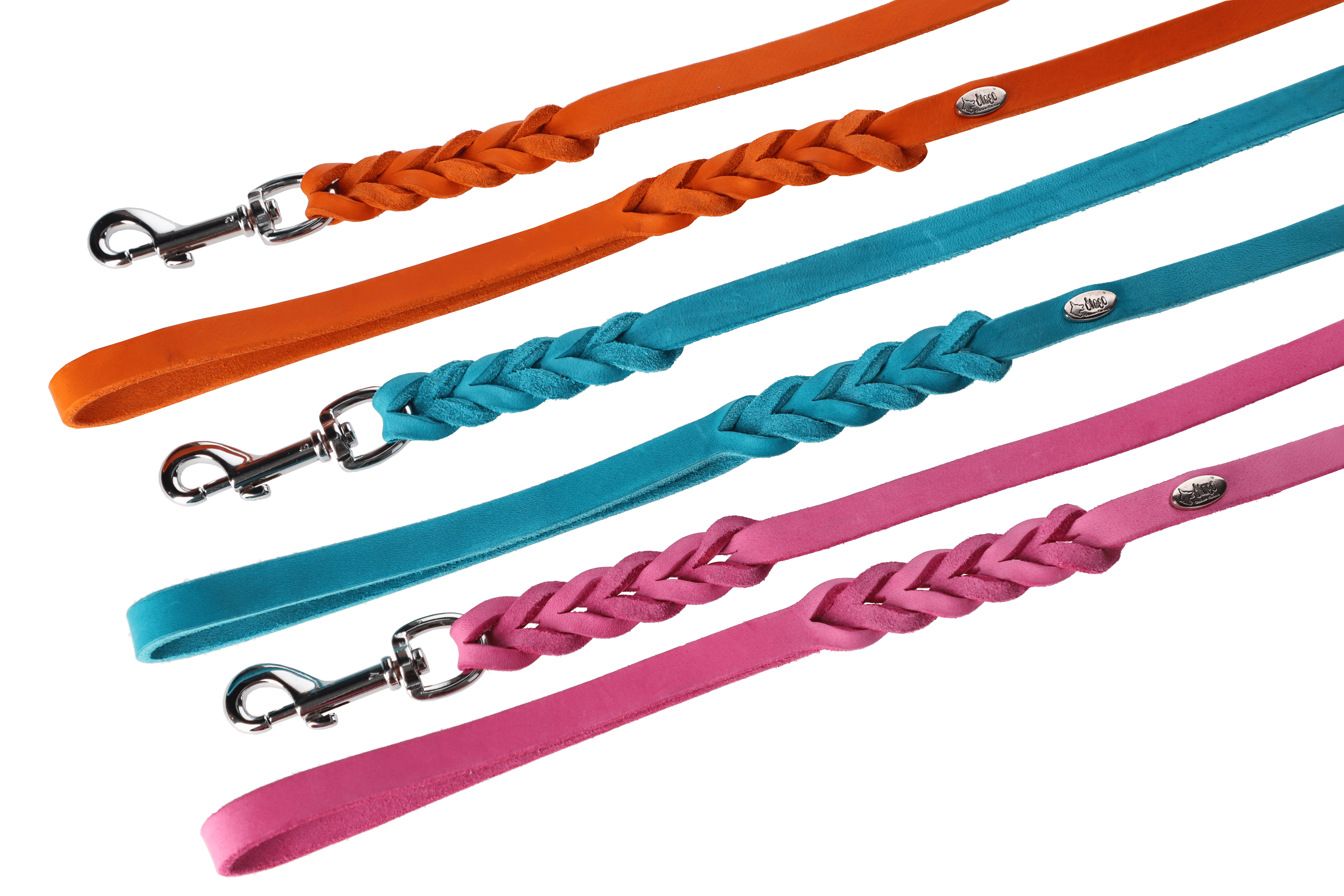 11038-11044-1 Povodec iz PREMIUM mehkega usnja s pletenim ročajem