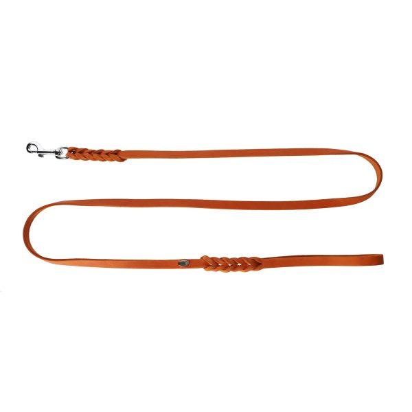 Povodec iz PREMIUM mehkega usnja s pletenim ročajem