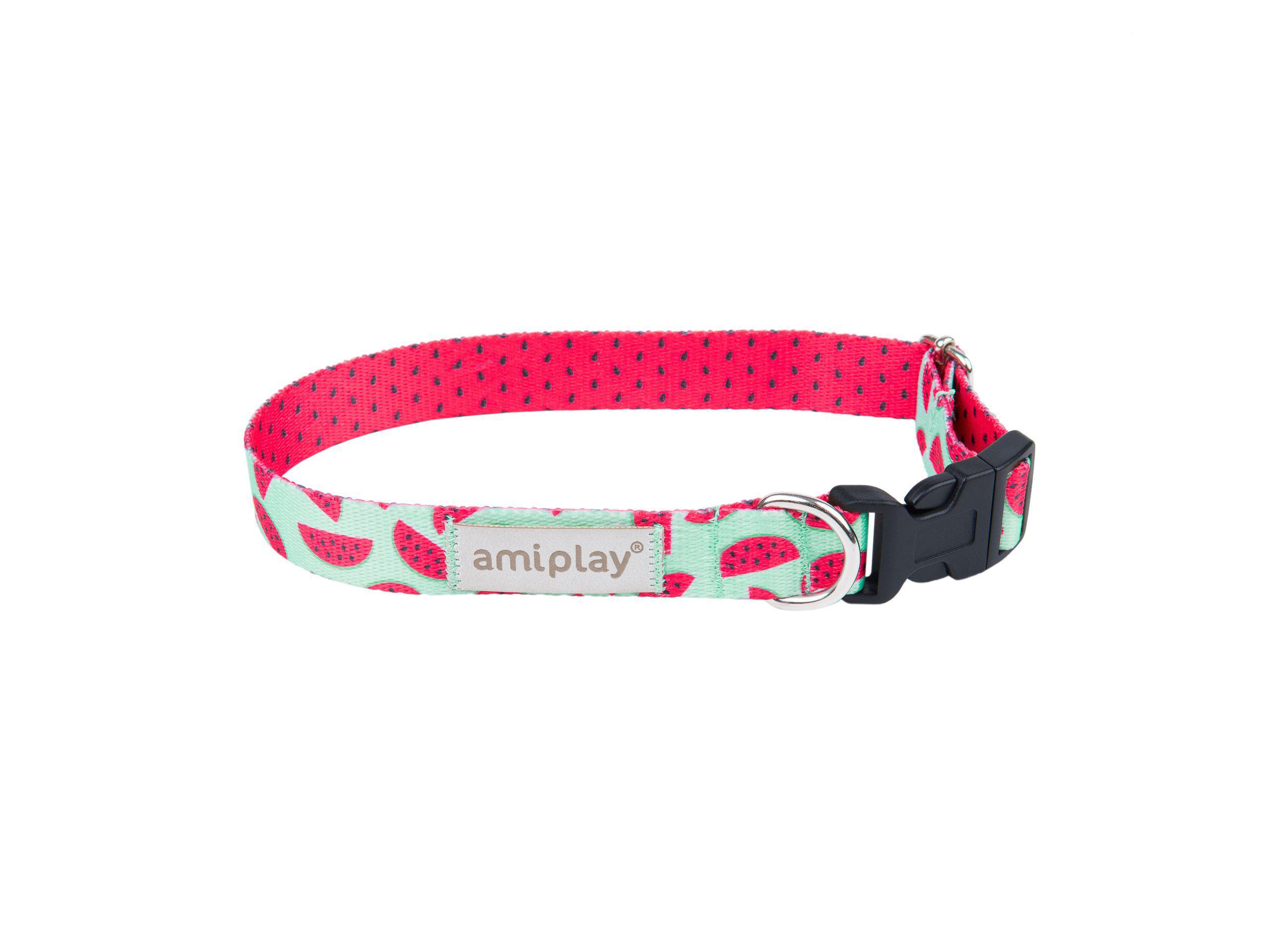 amiplay_BeHappy_Adjustable_Collar_Watermelon_01 nastavljiva ovratnica za psa