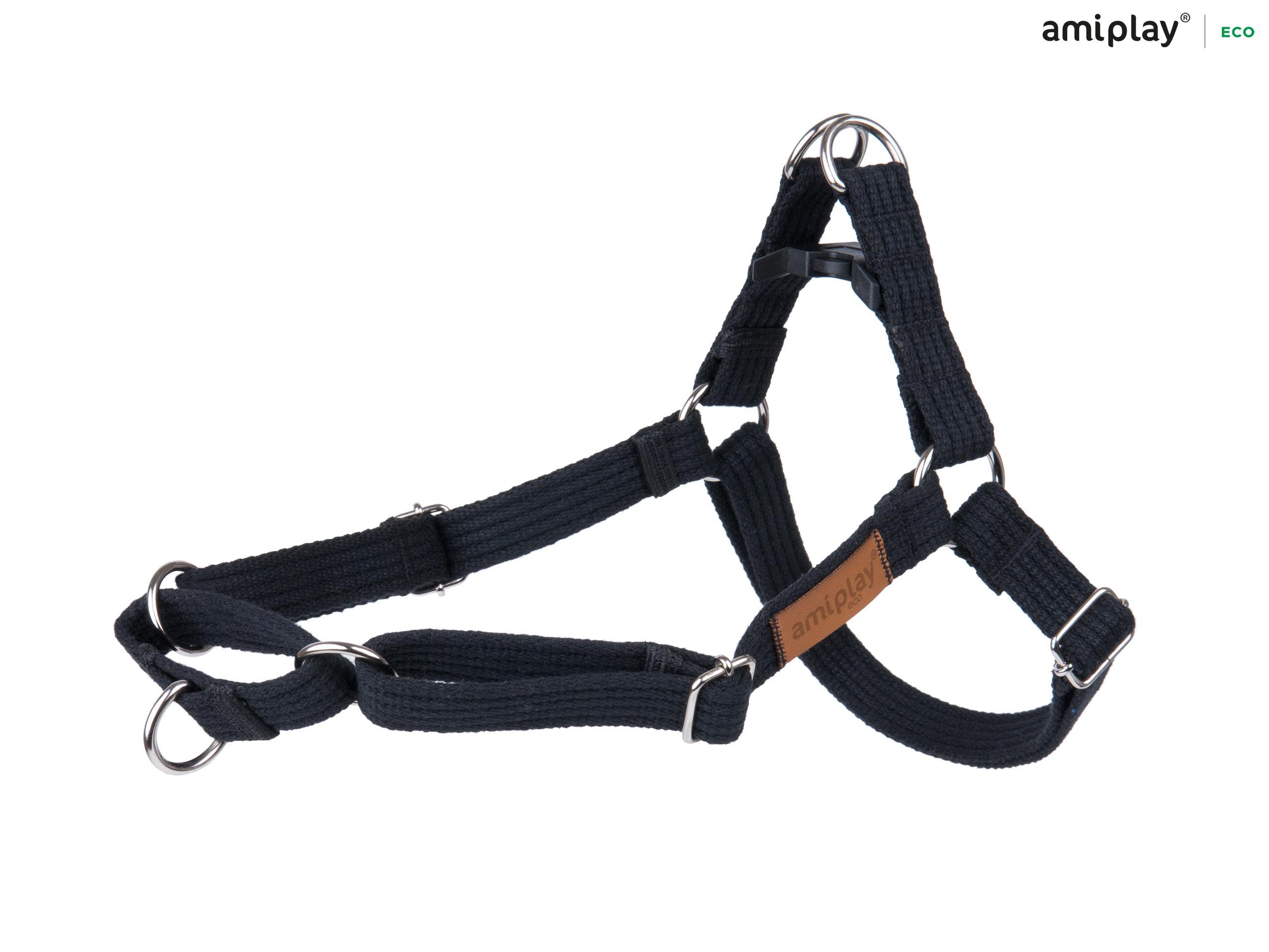 amiplay_Cotton_Adjustable_harness_Easy_GO_Black_01 Nastavljiva oprsnica EASY GO Cotton