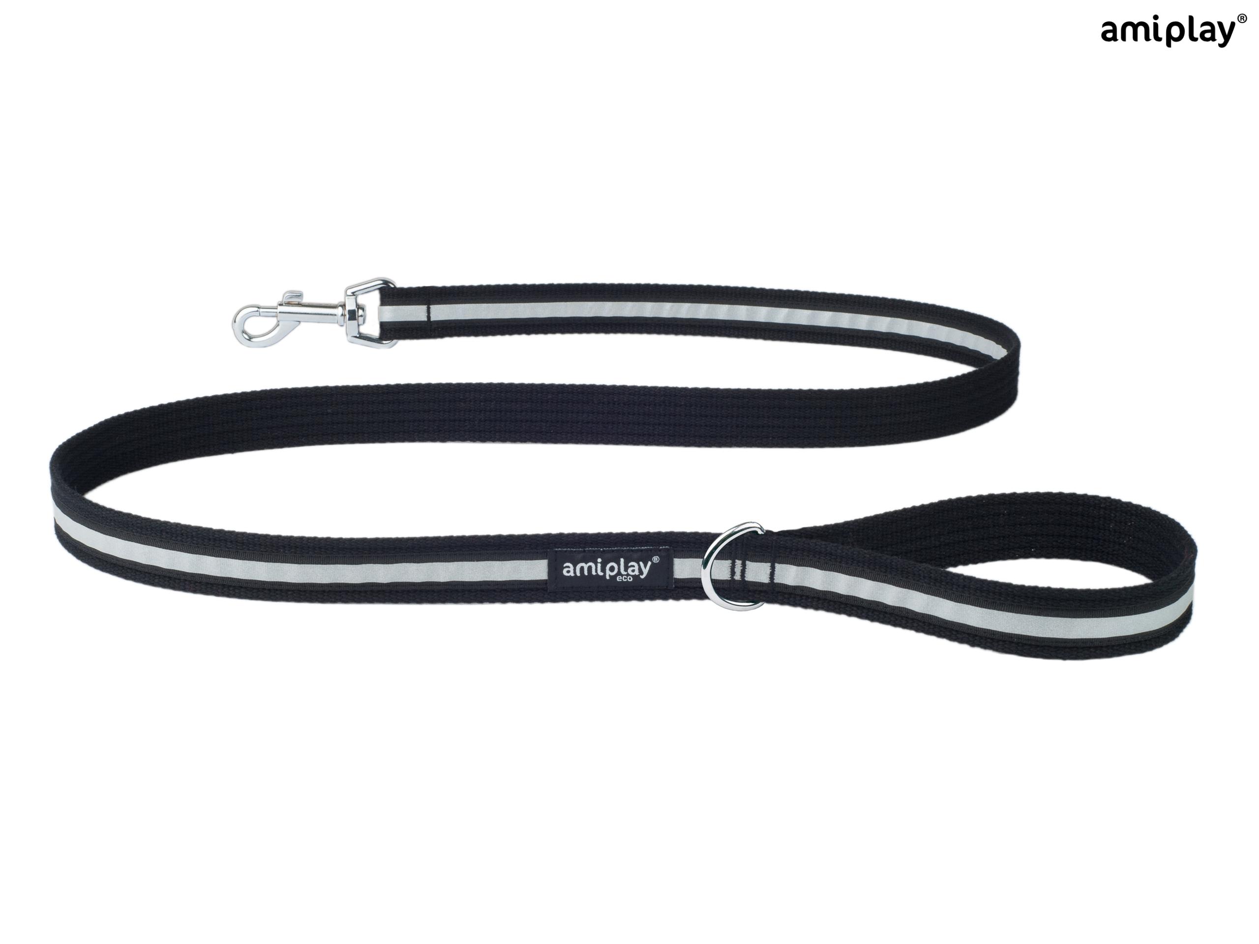 amiplay_Cotton_shine_Leash_Black_01 Povodec za psa Cotton Shine