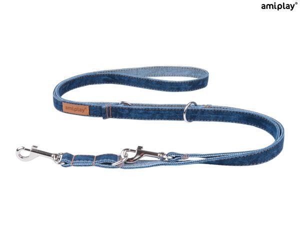 Nastavljiv povodec 6 v 1 Denim