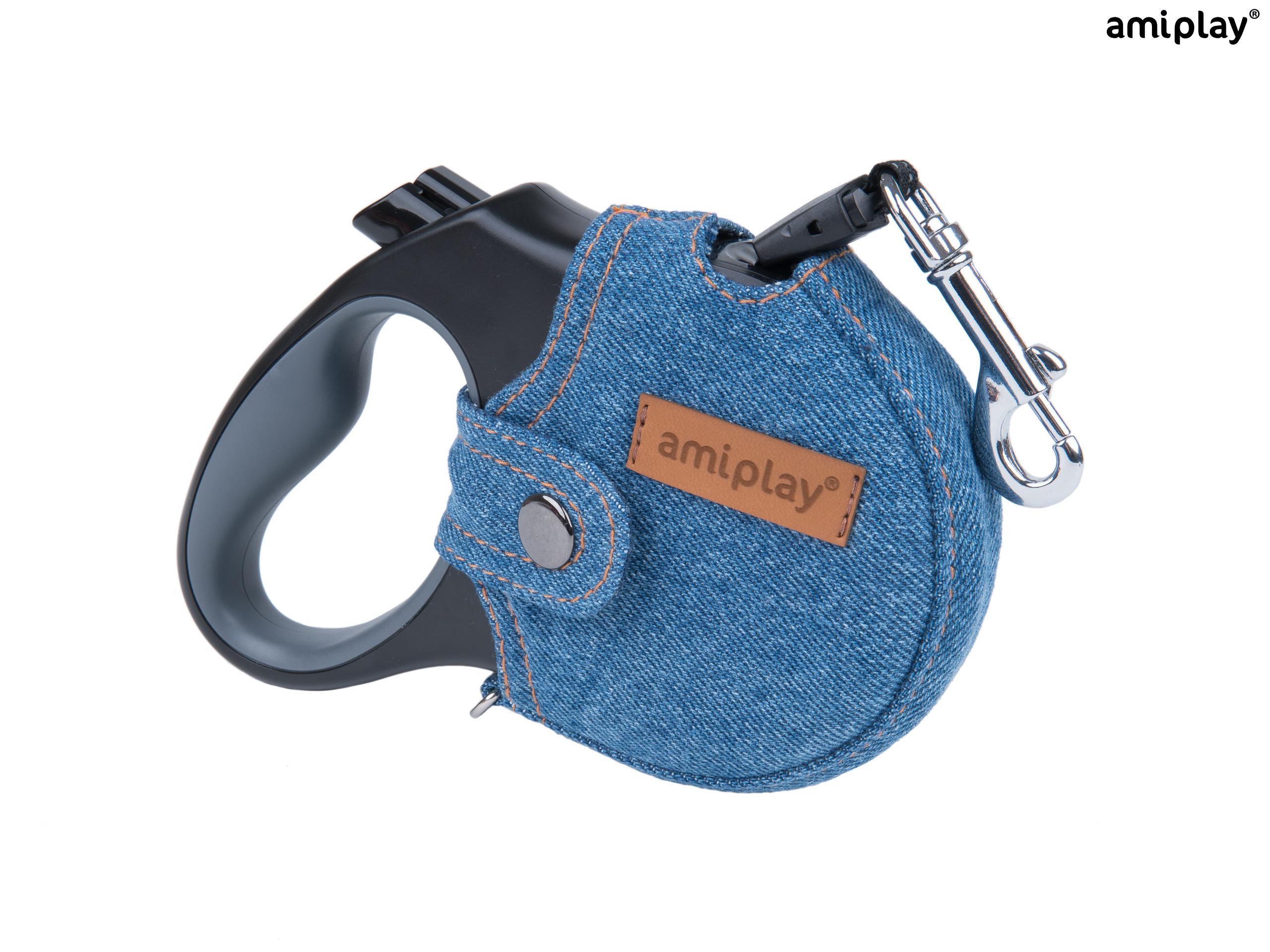 Avtomatski povodec INFINI s prevleko Denim