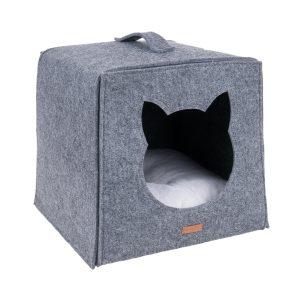 Mačja hiška iz filca Cube Quick Press 2v1 Hygge