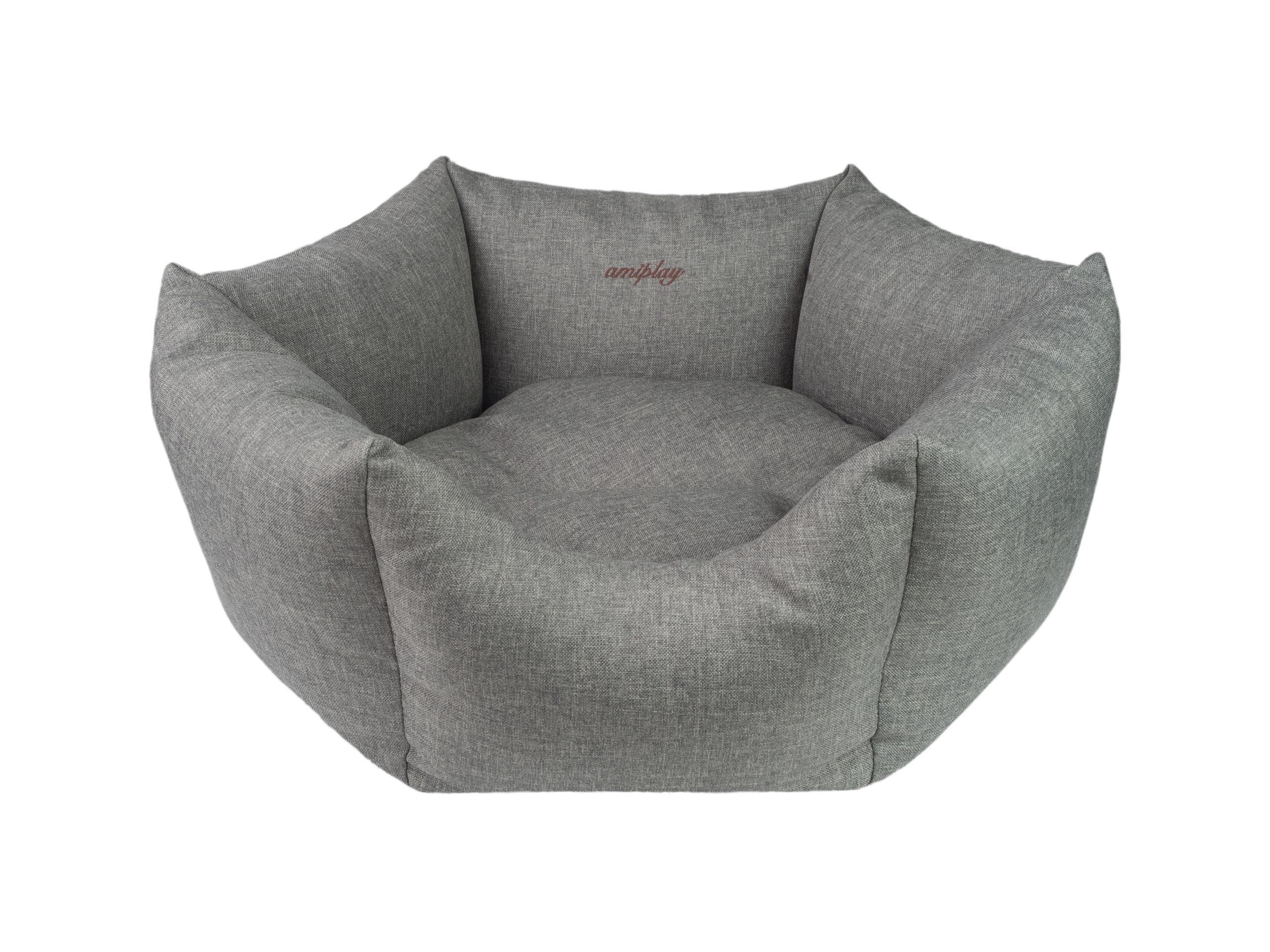 amiplay_Palermo_Crown_Light_grey_01 postelja za psa