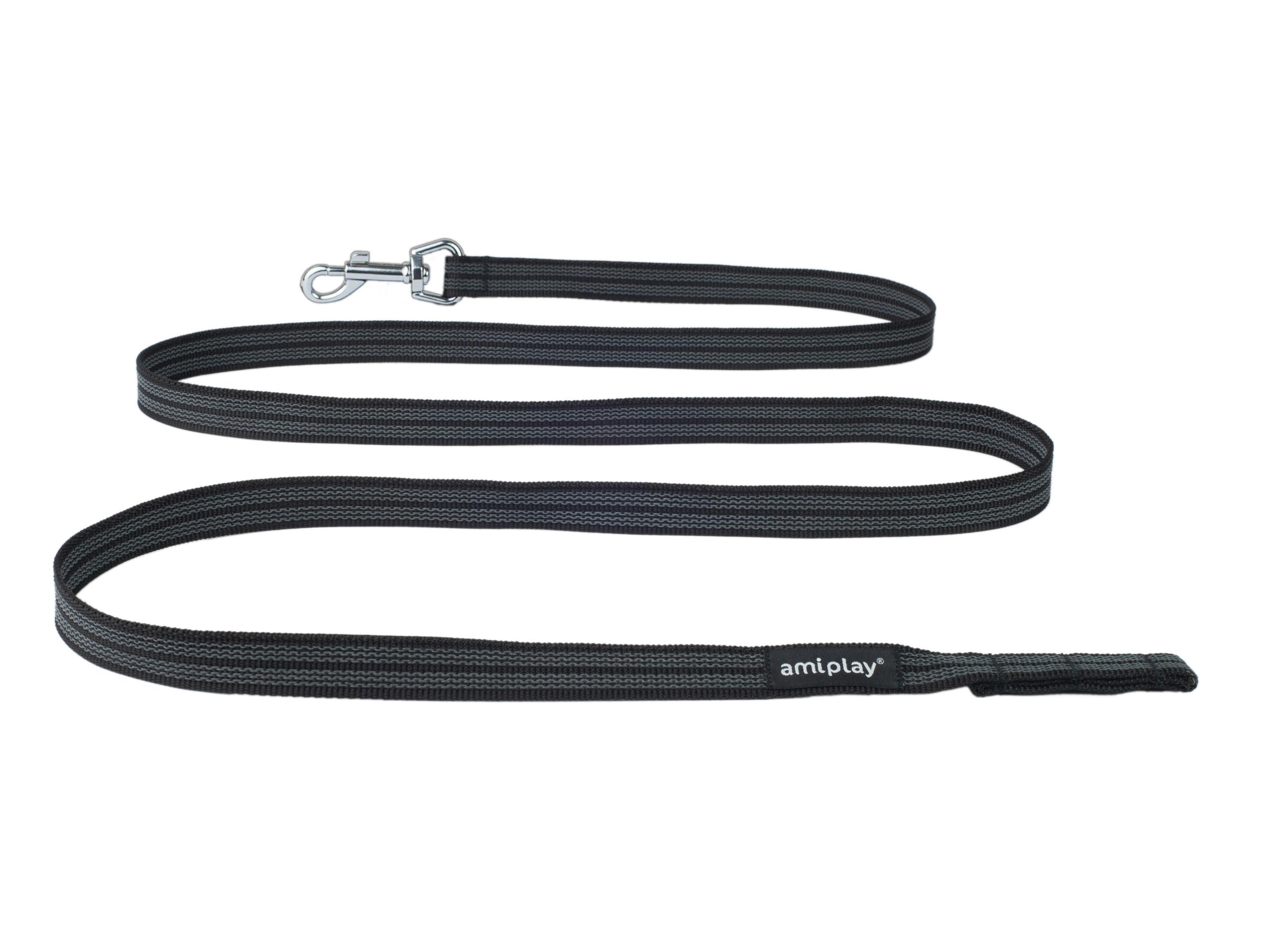 amiplay_Rubber_Training_leash_without_handle_Black_01 Povodec za trening brez ročaja Rubber