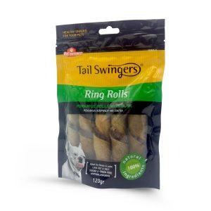 TailSwingers Ring Rolls priboljšek za pse - posušena rolica svinine in račjega fileja