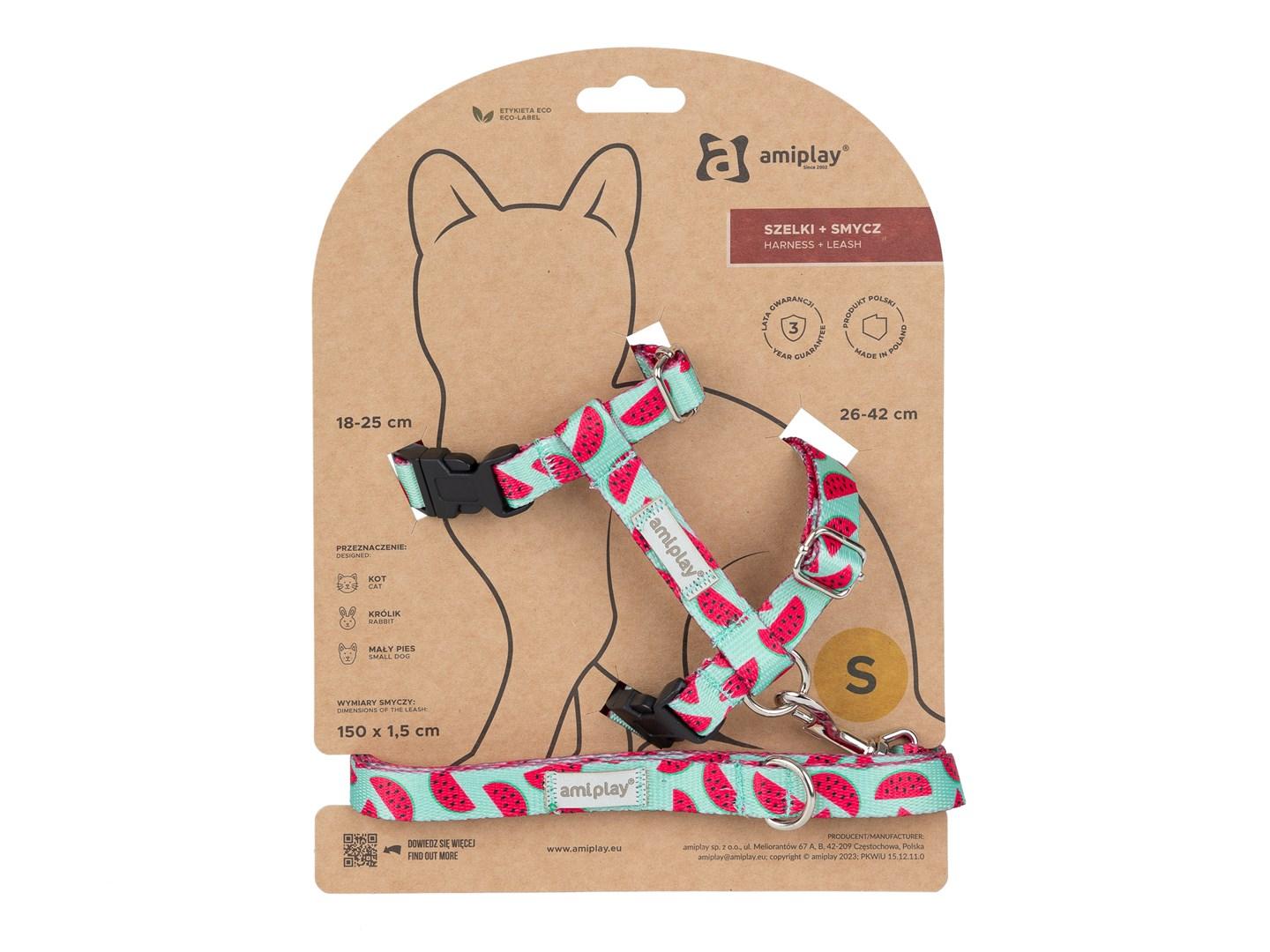 Komplet oprsnica in povodec BeHappy Watermelon