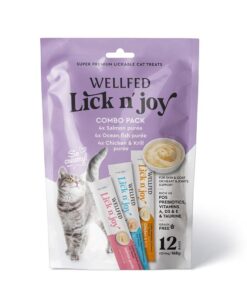 WELLFED Lick 'N Joy priboljšek za mačke kremast pire MIX OKUSOV (12x14g) 168g