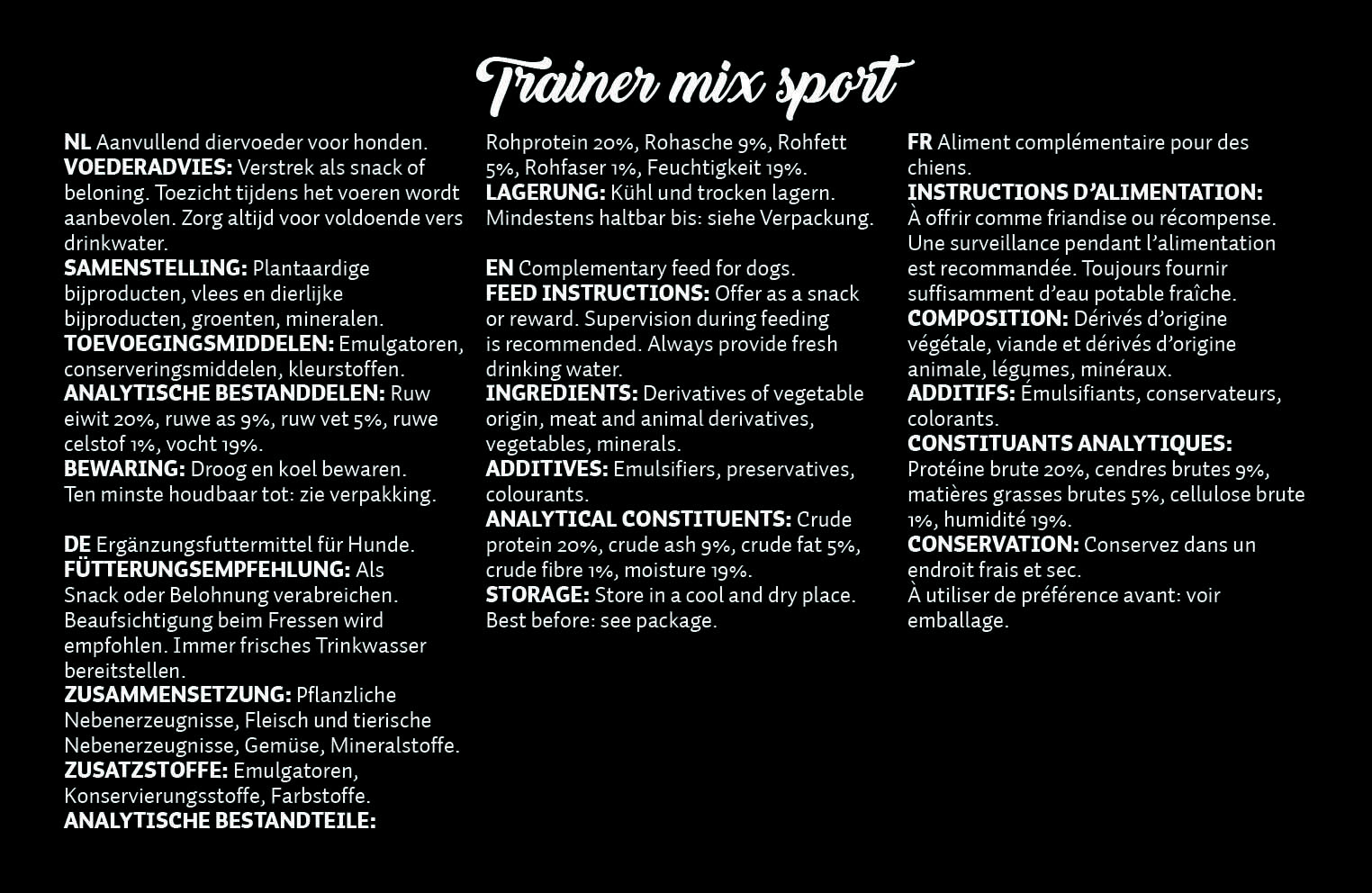 Alternative view of Trainer mix SPORT GlutenFree priboljški za psa 500g