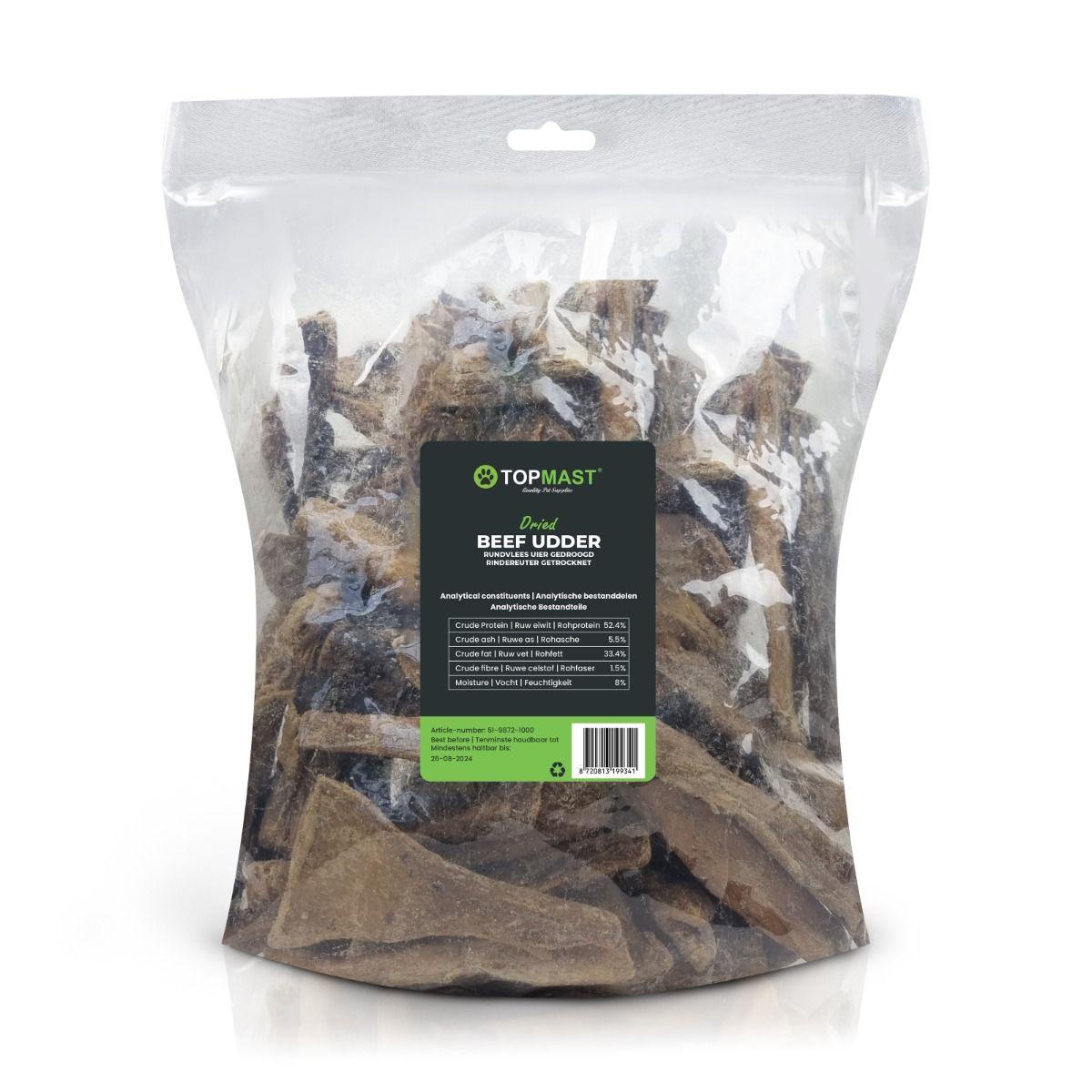 Pasji priboljšek posušeni trakovi govejega vimena 1000g - slika 2