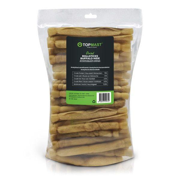 Pasji priboljšek posušena zvita bivolja koža 100kos 2kg