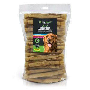 Pasji priboljšek posušena zvita bivolja koža 100kos 2kg