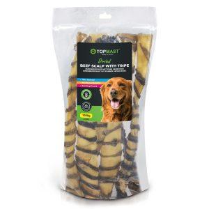 Pasji priboljšek posušena goveja koža ovita v vampe 70cm 1kg