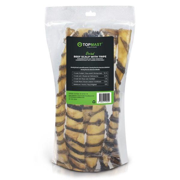 Pasji priboljšek posušena goveja koža ovita v vampe 70cm 1kg